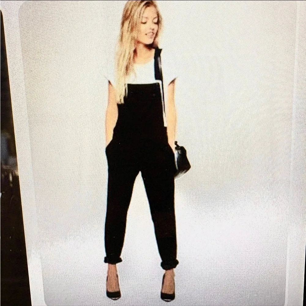 Wallflower black Cotton Jumpsuit Overalls drawstring waist M - Picture 1 of 11